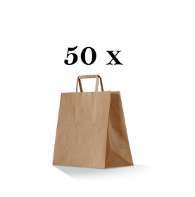 Take Away bruine papieren draagtassen 26x17x25cm 50 stuks  - Home