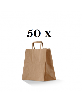 Take Away bruine papieren draagtassen 26x17x25cm 50 stuks  - Home