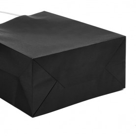 Sacs kraft couleur noir à poignées torsadées 18x8x22cm  - Accueil 2