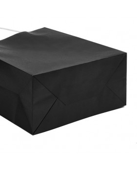 Sacs kraft couleur noir à poignées torsadées 18x8x22cm  - Accueil