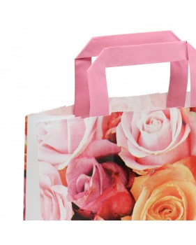 Draagtassen "Millefiori" van gekleurd kraftpapier met platte oren 2...