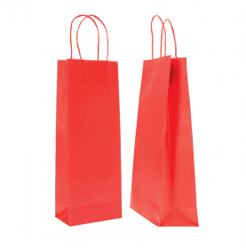 Sacs kraft pour 1 bouteille / vin 14+8x39cm en papier kraft rouge /...