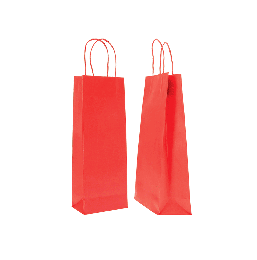 Kraft Wijntas 14+8x39cm voor 1 Fles Rood / Flestas papier / Cadeauv...