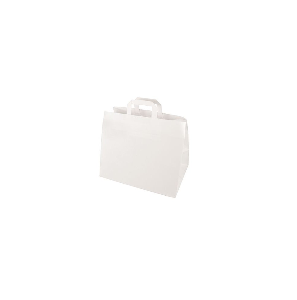 50x Sacs en papier blanc take away 32 x 17 x 27cm  - Accueil