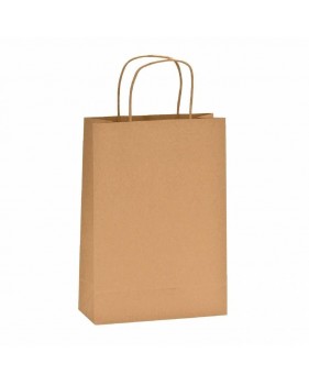 Draagtassen van bruine kraftpapier met gevlochten oren 18x8x22cm  -...