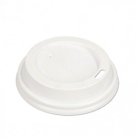 Deksel wit voor Coffee to go beker 80mm 240ml 8oz-50 stuks  - Home