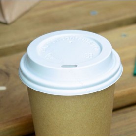 Deksel wit voor Coffee to go beker 80mm 240ml 8oz-50 stuks  - Home 2