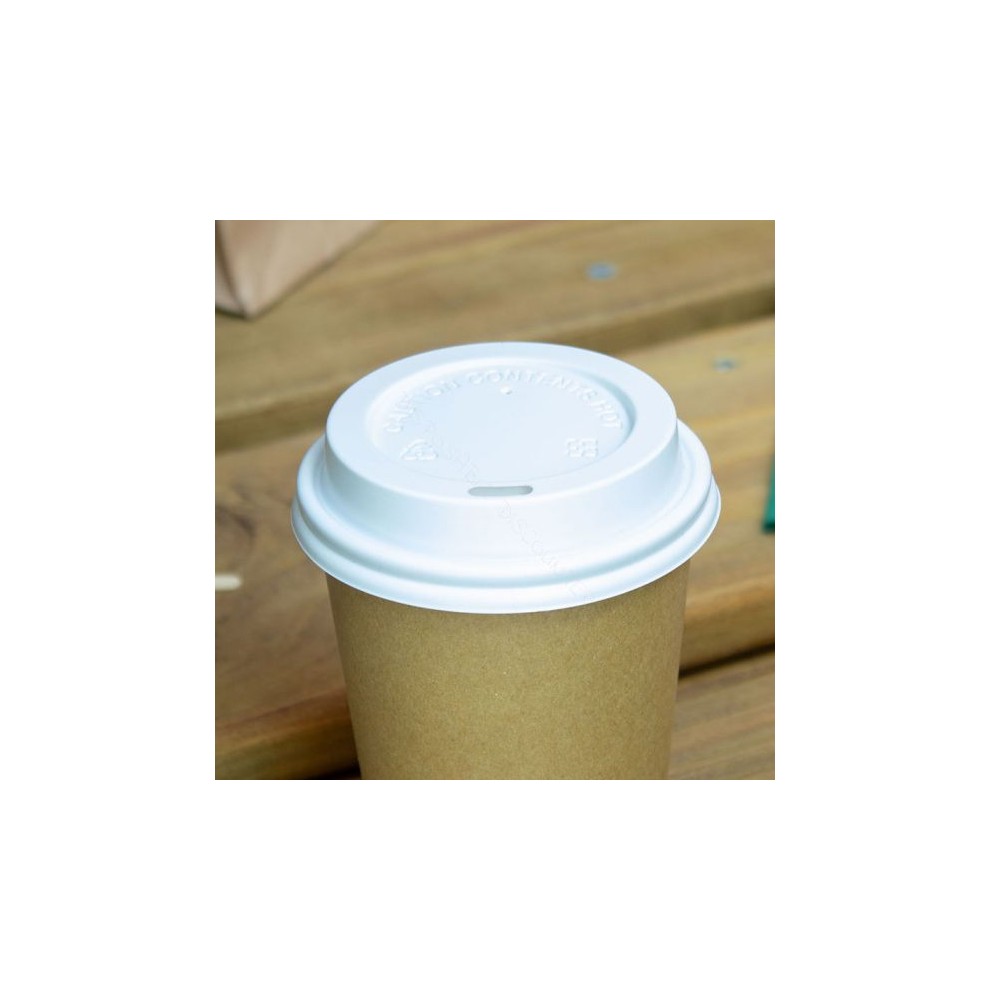Couvercle blanc pour gobelet à café à emporter 80mm 240ml-50 pcs  -... Couvercle blanc pour gobelet à café à emporter 80mm 240ml-50 pcs  -...
