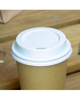 Deksel wit voor Coffee to go beker 80mm 240ml 8oz-50 stuks  - Home