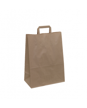 Sacs en papier kraft brun à poignées plates  - Accueil