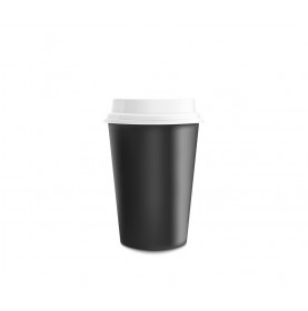 Koffiebeker karton 80mm 240ml 8oz zwart 100 stuks+ witte deksels  -...