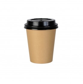 Gobelet à café à emporter Kraft 80mm 240ml marron- 100 pièces + cou... 2