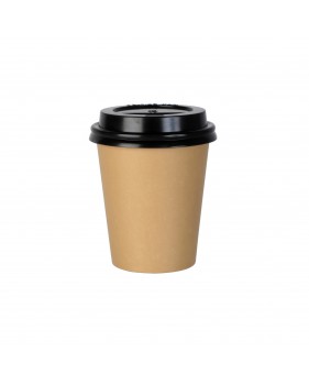 Gobelet à café à emporter Kraft 80mm 240ml marron- 100 pièces + cou...