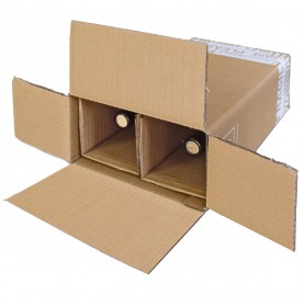 Wijnverzenddoos 2 flessen dubbelgolf / Verzenddoos voor 2 flessen /...