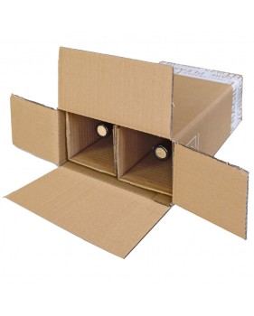 Wijnverzenddoos 2 flessen dubbelgolf / Verzenddoos voor 2 flessen /...
