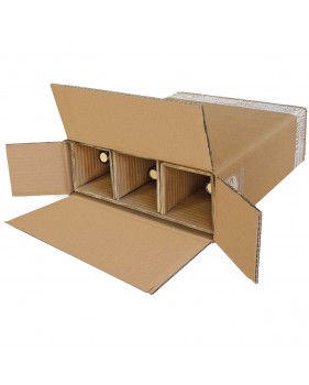 Wijnverzenddoos 3 flessen dubbelgolf / Verzenddoos voor 1 fles / Fl...