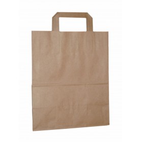 Bruine draagtas in kraftpapier met platte oren / papieren tassen  -... 2