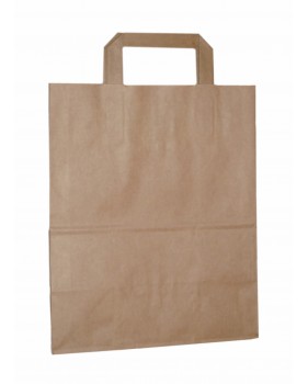 Bruine draagtas in kraftpapier met platte oren / papieren tassen  -...