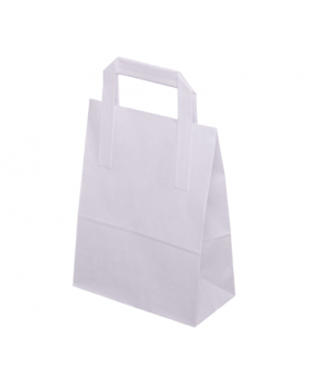 Witte draagtas van kraftpapier met platte oren  - Home