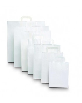 Witte draagtas van kraftpapier met platte oren  - Home