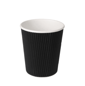 Koffiebeker dubbelwandig 8oz 237ml zwart - 50 stuks  - Wegwerpservies