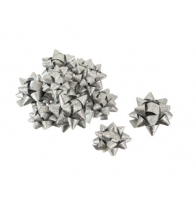 12 x Bolduc étoile adhésive argenté 6cm  - Accueil