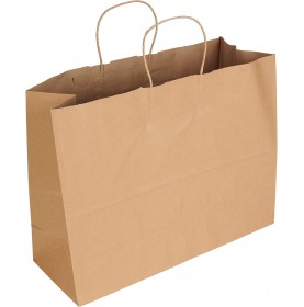50 x Sacs kraft brun à poignées torsadées 26x17x25cm  - Accueil 2