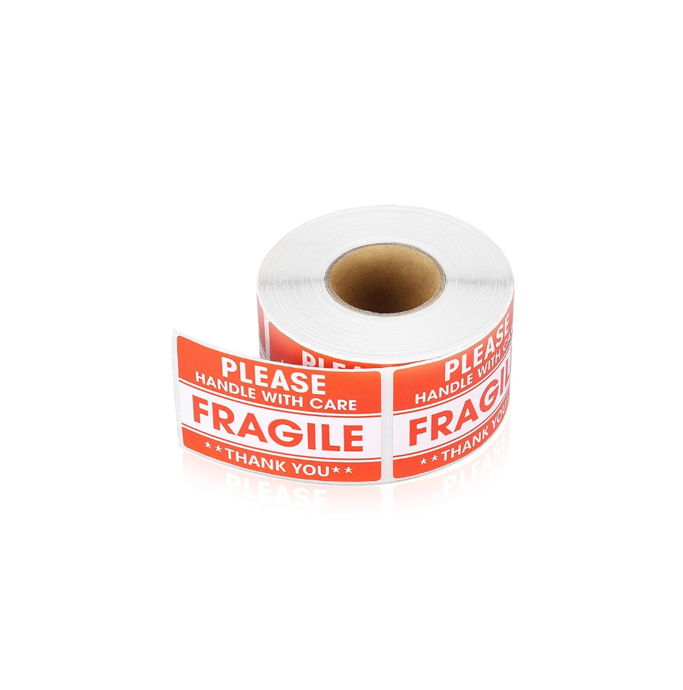 100 étiquettes adhésives "Fragile " 5.08x7.62 cm  - Accueil