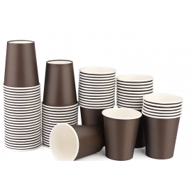 Gobelet à café en carton 80mm 240ml noir- 100 pièces  - Accueil