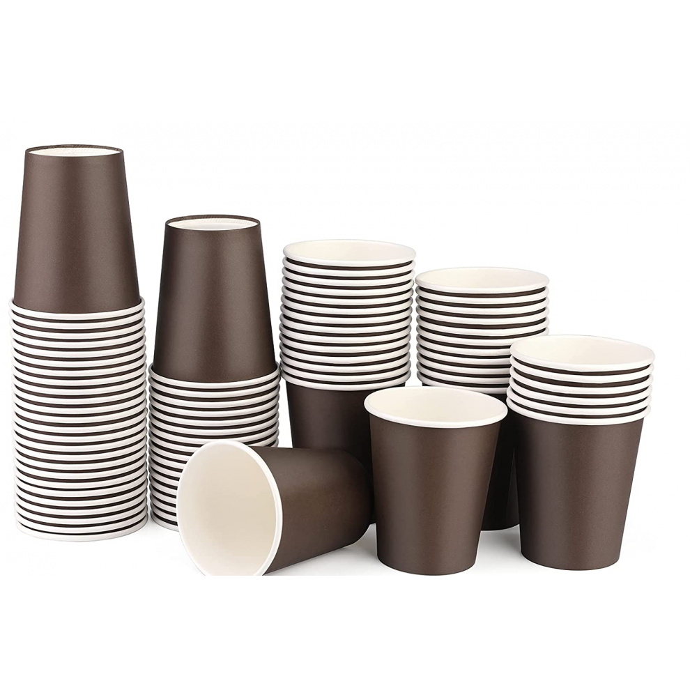 Gobelet à café en carton 80mm 240ml noir- 100 pièces  - Accueil