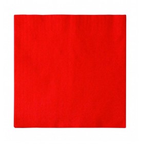 set de 40 serviettes cocktail rouge 24x24cm en papier 2 couches  - ... 2