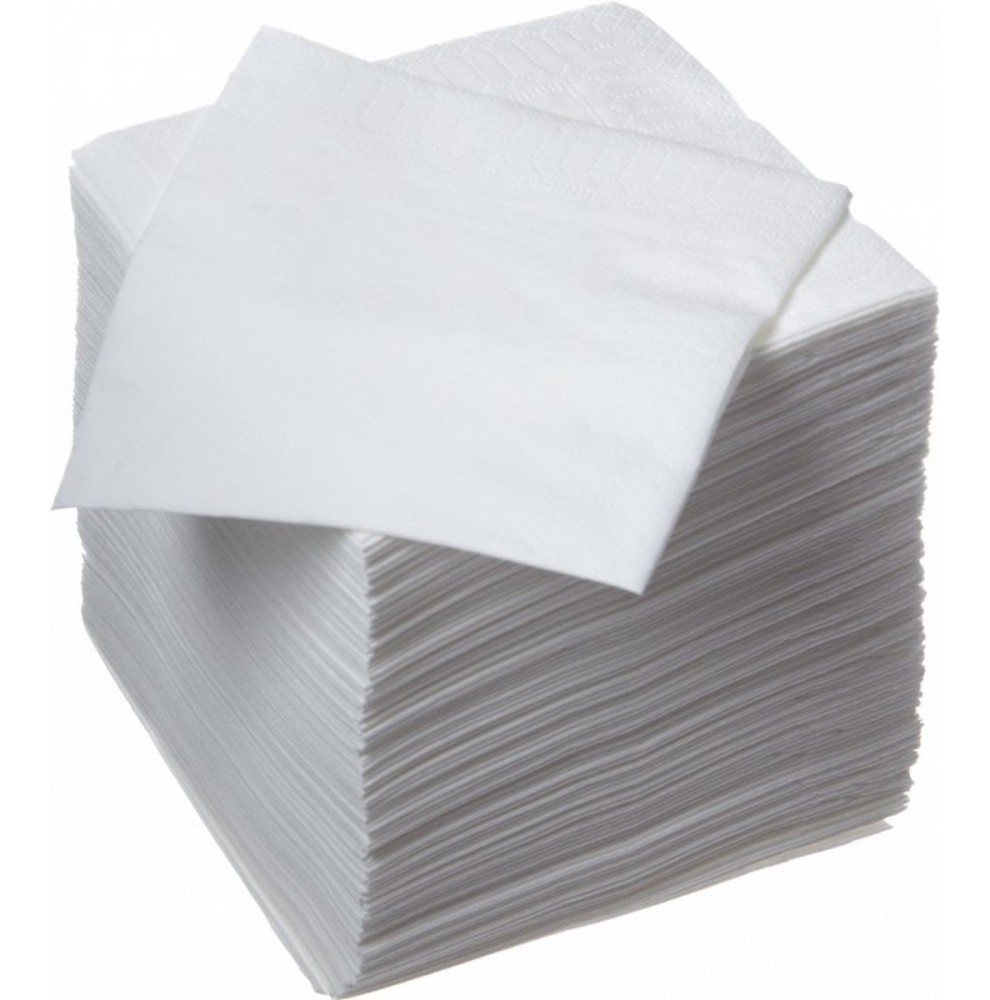 set de 100 serviettes cocktail blanc 30x30cm en papier 1 couche  - ...