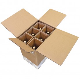 Boite d'expédition pour 6 bouteilles - double cannelure  - Accueil
