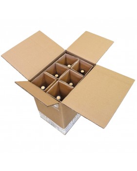 Wijnverzenddoos 6 flessen dubbelgolf / Verzenddoos voor 1 fles / Fl...