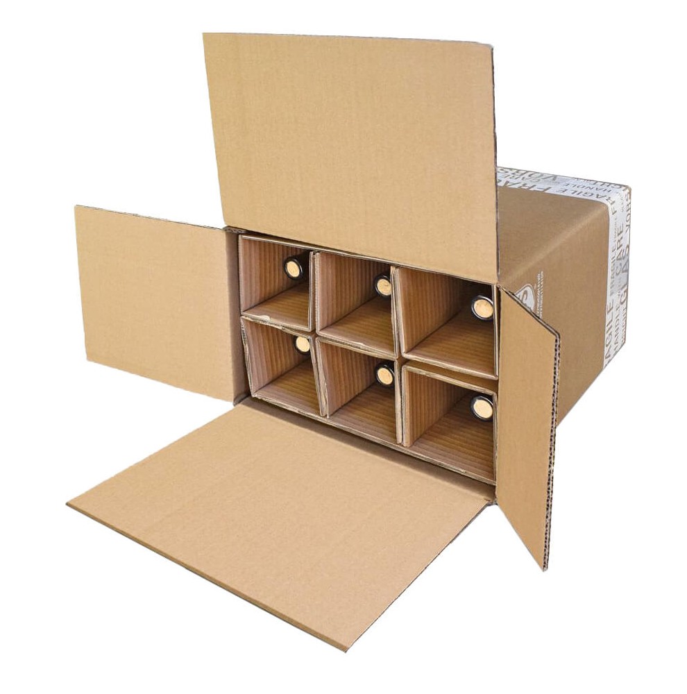 Boite d'expédition pour 6 bouteilles - double cannelure  - Accueil