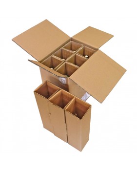 Boite d'expédition pour 6 bouteilles - double cannelure  - Accueil