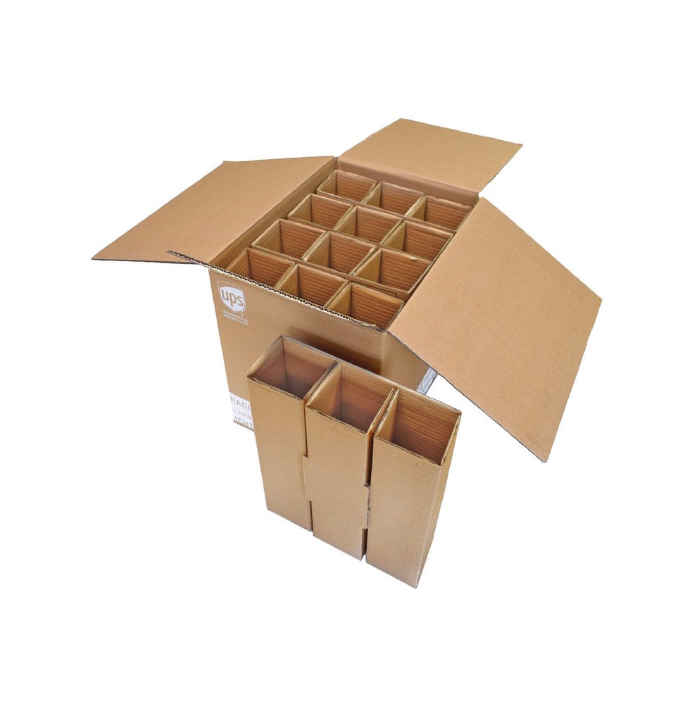 Boite d'expédition pour 12 bouteilles - double cannelure  - Accueil