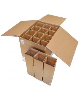 Wijnverzenddoos 12 flessen dubbelgolf / Verzenddoos voor 1 fles / F...