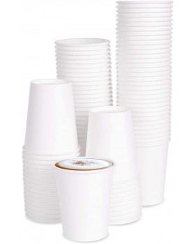 100 kartonnen borden 23cm + 100 kartonnen bekers 240ml-Wegwerp serv...