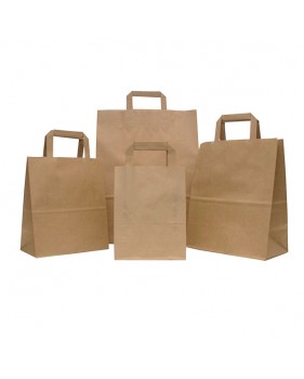 Bruine draagtas in kraftpapier met platte oren / papieren tassen  -...