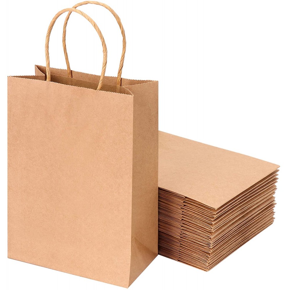 Sacs kraft brun à poignées torsadées 18x8x22cm  - Accueil Sacs kraft brun à poignées torsadées 18x8x22cm  - Accueil