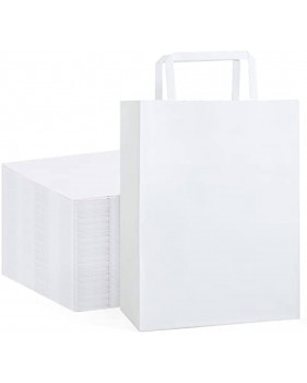 Witte draagtas van kraftpapier met platte oren  - Home