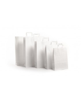 Witte draagtas van kraftpapier met platte oren  - Home