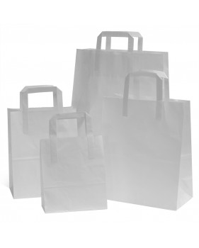 Witte draagtas van kraftpapier met platte oren  - Home