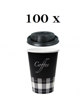 Gobelet à café en carton 70,3mm 180ml "Premium"+ couvercles-100 piè...