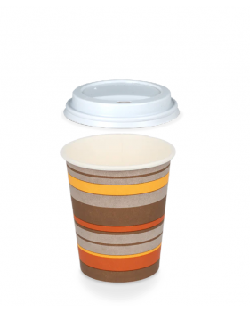 Gobelet jetable à café à emporter en carton 80mm 240ml à rayures + ...