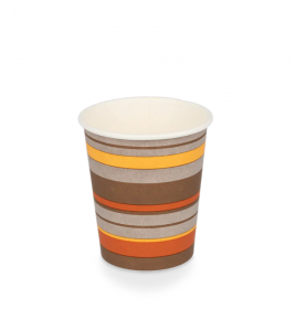 Coffee to go koffiebeker 80mm 240ml 8oz gestreept + zwarte deksels-... 2